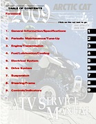 2009 Arctic Cat 250 Utility / DVX 300 ATV Service Manual