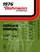 1976 Johnson 2HP 2R76 Outboard Motor Service Repair Manual, P/N JM-7602